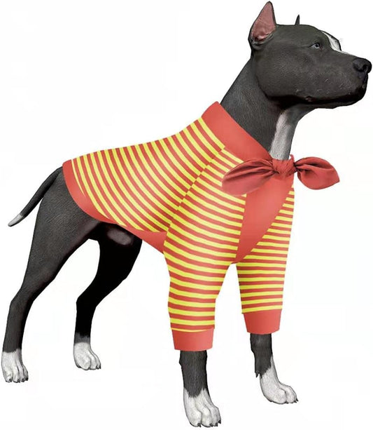 Dog Shirt - Large Stripe Lightweight Dog Tee/Shirt, Sun Protection, Anxiety Relief